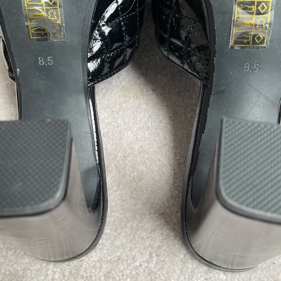 Jeffrey Campbell Black Patent Quilted Mules - Picture 8 of 8